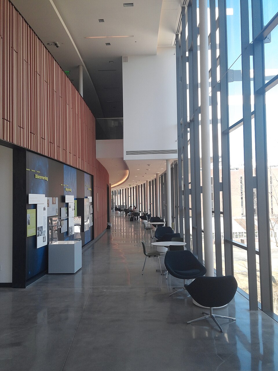 Bridge for Laboratory Sciences interior looking north, March 2016.jpg
